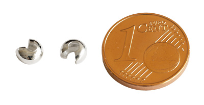 silberne 5mm Kaschierperlen aus Messing
